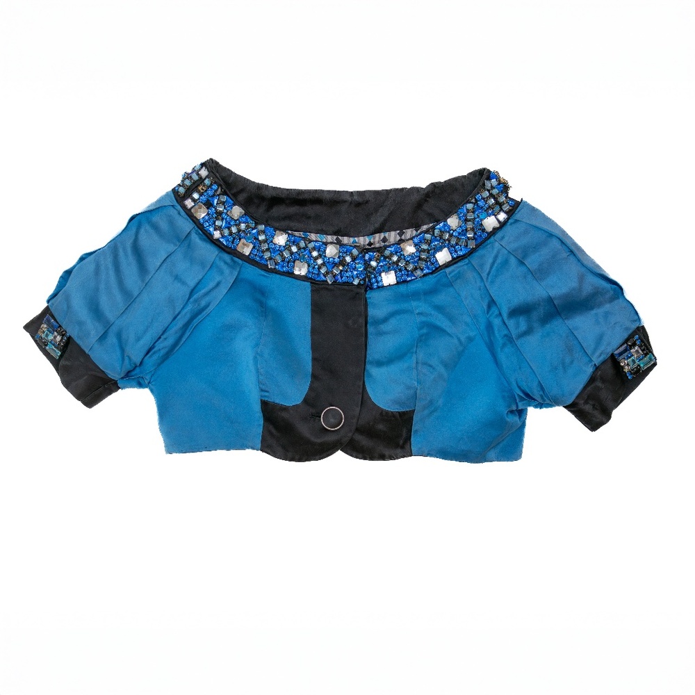 Kenzo by Antonio Marras Embellished Silk Bolero Jacket – S/S 2006 –‎ Size FR 36